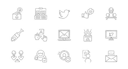 set of hand drawn icons