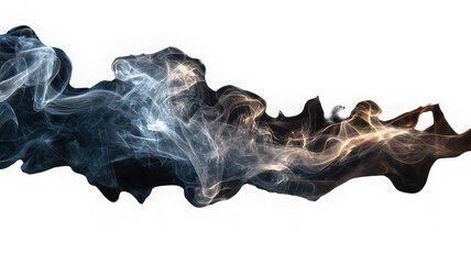 Colorful smoke cloud isolated transparency background with