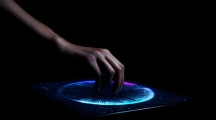 Floating transaction wheel interface rotating above touchscreen