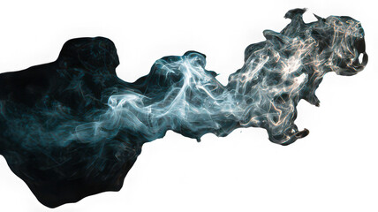 White smoke cloud isolated transparency background, swirling