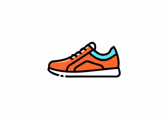 Icon design running shoes cartoon illustration