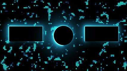 Neon border Outro end card with neon blue color motion graphic animation isolated on tech background