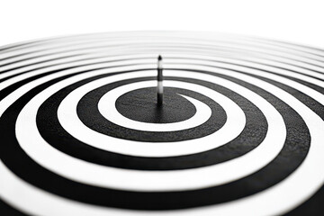 Target with concentric circles on transparent background showcasing precise aiming and focus towards the center, ideal for business and marketing concepts aimed at achievement