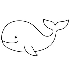 Obraz premium vector illustration of a cartoon whale