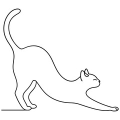 Black vector silhouette illustration of a cat and dog with a bone