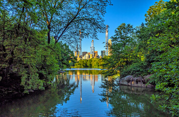 Obraz premium Central Park, New York City at the lake