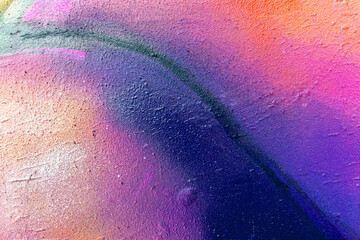 abstract graffiti background of urban aerosol painting pattern. Colorful artistic backdrop of city brush drawing lines on the wall