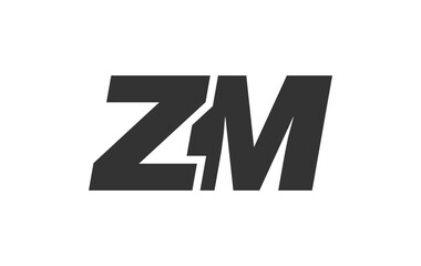 ZM Techno Editable Font Logo For Corporate Branding. Bold, Futuristic Design With Unique Typographic Ideas. Minimal Custom Type And Dynamic Letter
