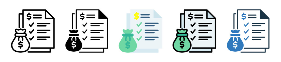 Budget Plan icon multiple style 