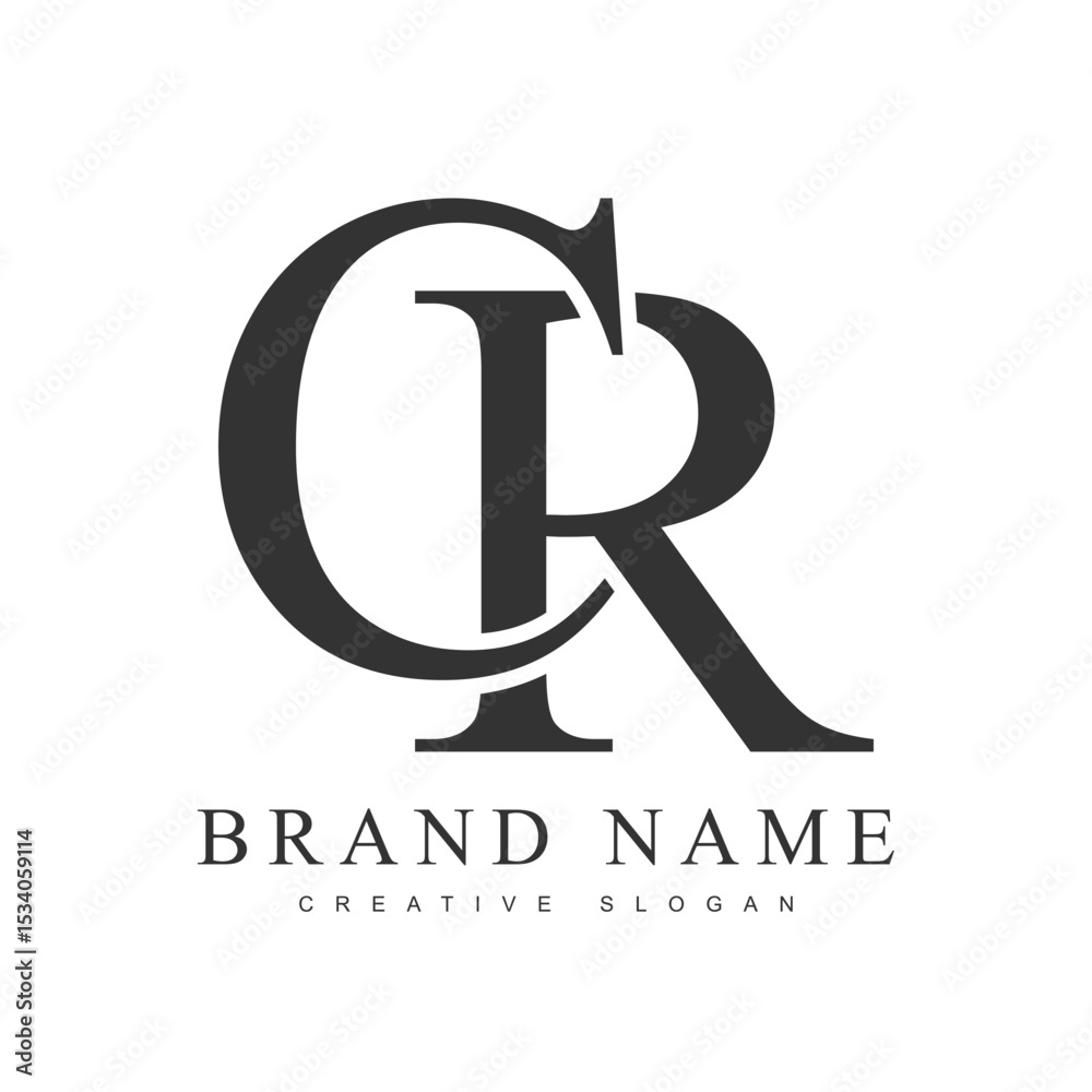 Fototapete cr trendy logotype template. initial letter c and r classic font style. creative logo for company na