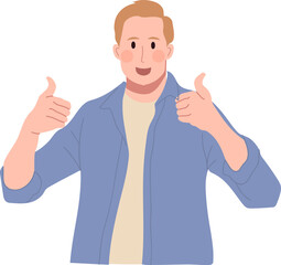 Two Thumbs Up Hand Sign For Success
