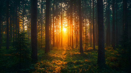 Fototapeta premium sunrise in the forest