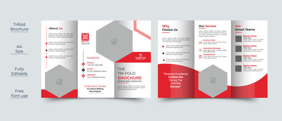 Creative business trifold brochure template