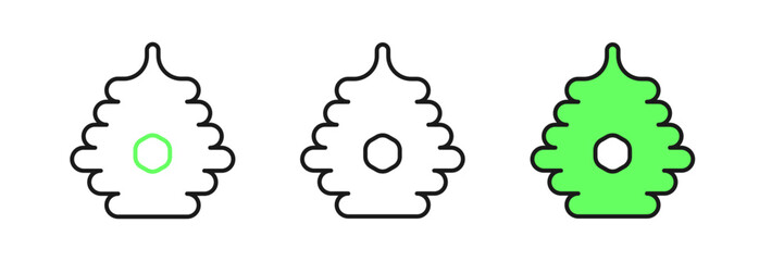 Set line Hive for bees icon isolated on white background. Beehive symbol. Apiary and beekeeping. Sweet natural food. Vector