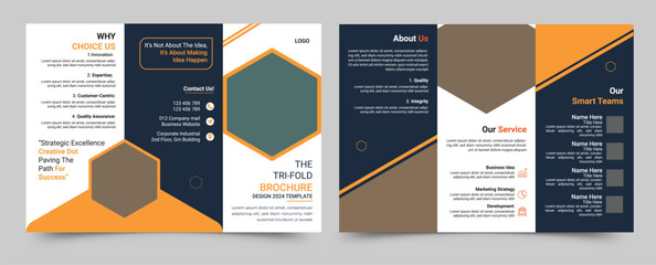 Creative business trifold brochure template