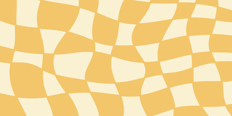 Twisted distorted checkered retro groovy pattern