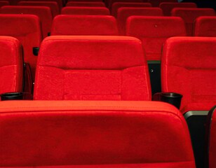 Empty red cinema seats