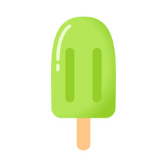 Green Popsicles for a Refreshing Summer, Vector Illustration