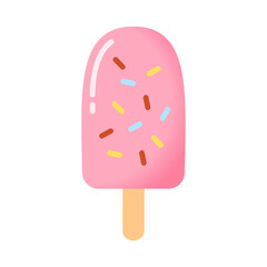 Strawberry Popsicles for a Refreshing Summer, Vector Illustration