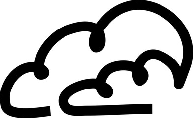 Clouds icon collection. Doodle bold line