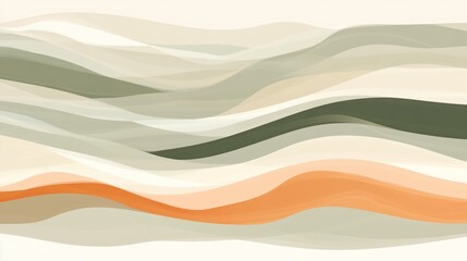 Fototapeta premium Harmonious layers abstract illustration with nature inspired colors waves