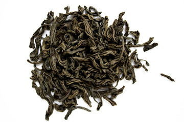 A pile of tea in the center, top view