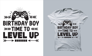 birthday boy t-shirt designs level up gaming play moment gift shirt art