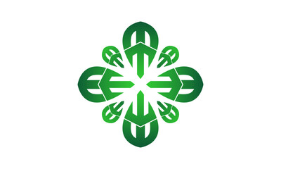 Letter MM with flower symbol design vector