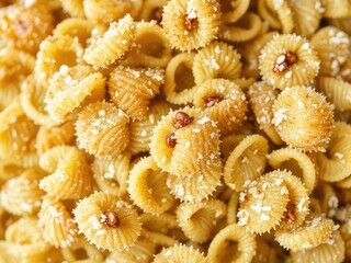 Orecchiette Pasta Texture Close-Up - Abstract Food Background
