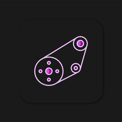 Filled outline Timing belt kit icon isolated on black background. Flat filled outline style with shadow. Vector