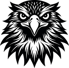 eagle head vector silhouettes with white background 