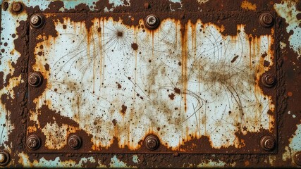 Weathered Metal Plate, Industrial Design