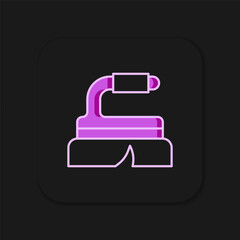 Filled outline Brush for cleaning icon isolated on black background. Cleaning service concept. Flat filled outline style with shadow. Vector