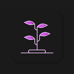 Filled outline Sprout icon isolated on black background. Seed and seedling. Leaves sign. Leaf nature. Flat filled outline style with shadow. Vector