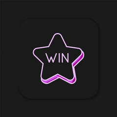 Filled outline Casino win icon isolated on black background. Flat filled outline style with shadow. Vector