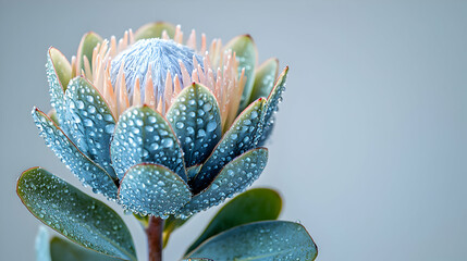 Serene King Protea: A Dew-Kissed Masterpiece