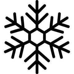 Fototapeta premium Minimalist snowflake icon outline design