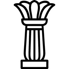 Minimalist temple column vector icon