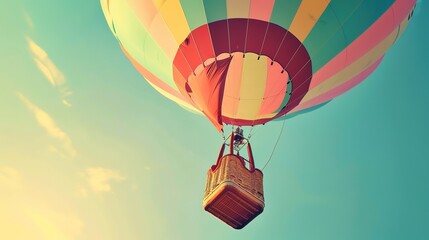Dreamy Candy-Colored Hot Air Balloon: A Whimsical Soar Through Pastel Skies & Sugar-Coated Dreams — Embrace a Magical Flight Over Rainbow-Hued Landscapes, Where Fluffy Clouds Meet Swirling Cotton Cand