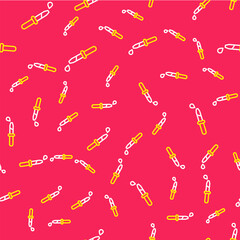 Line Pipette icon isolated seamless pattern on red background. Element of medical, chemistry lab equipment. Pipette with drop. Medicine symbol. Vector