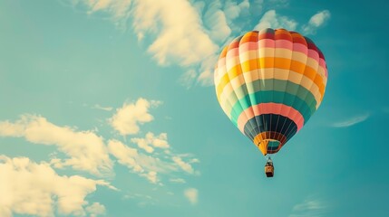 Dreamy Candy-Colored Hot Air Balloon: A Whimsical Soar Through Pastel Skies & Sugar-Coated Dreams — Embrace a Magical Flight Over Rainbow-Hued Landscapes, Where Fluffy Clouds Meet Swirling Cotton Cand
