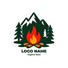 Explorer logo, outdoor badge, camping icon, mountain hiking emblem, forest trekking design for nature brand identity and adventure-themed sets