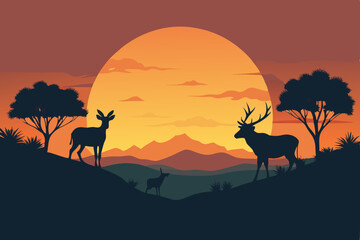 silhouette of a deer
