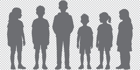 Stylish silhouettes set of children eps 10