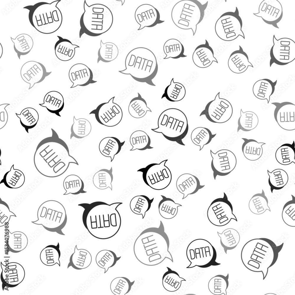 Poster black data analysis icon isolated seamless pattern on white background. business data analysis proce