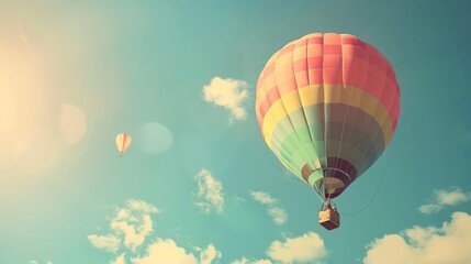 Dreamy Candy-Colored Hot Air Balloon: A Whimsical Soar Through Pastel Skies & Sugar-Coated Dreams — Embrace a Magical Flight Over Rainbow-Hued Landscapes, Where Fluffy Clouds Meet Swirling Cotton Cand