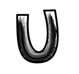 Font and number paint brush oils canvas