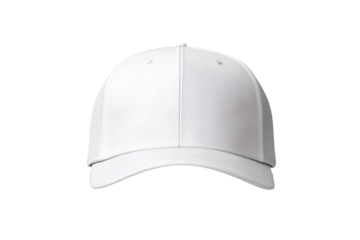 White baseball cap mockup design isolated on transparent background for product display suitable for branding and promotional purposes focusing on fashion and accessories