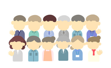 いろいろな職業の男女アイコンセット