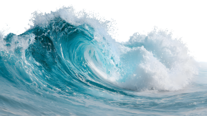 Spectacular and transparent ocean wave capturing the beauty of the sea with foaming white crests and crystal clear turquoise waters